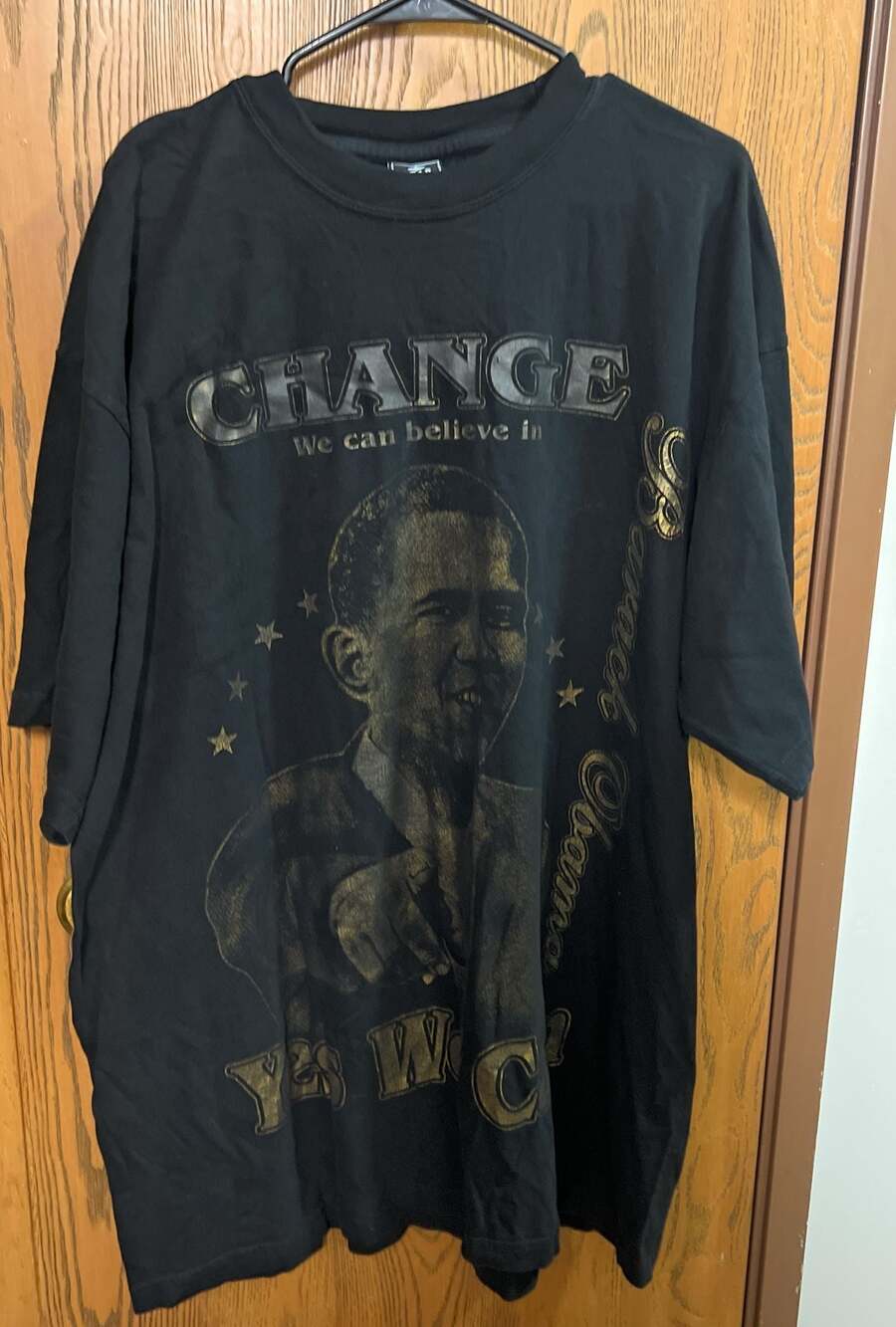 Vintage Star Heavy Weight Barack Obama Change We Can Believe In T-Shirt